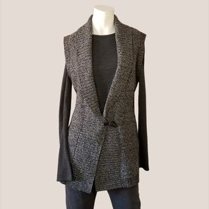 Black Tape_ Cable Knit Grey Sleeveless Vest Top